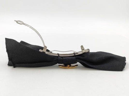 CHANEL Ribbon Barrette Fabric Black Other Accessories