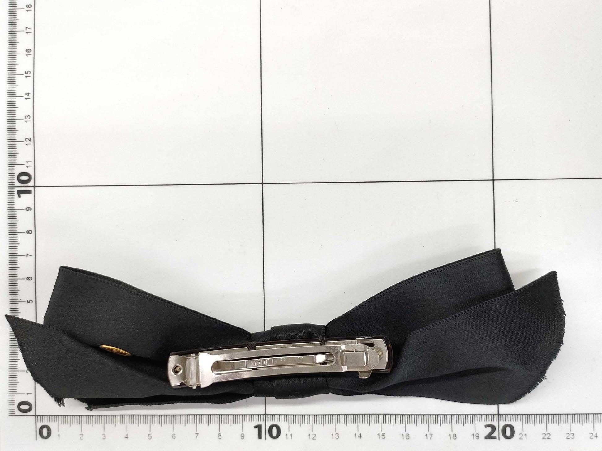 CHANEL Ribbon Barrette Fabric Black Other Accessories