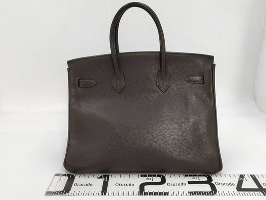 HERMES Birkin 35 □J Dark Brown Handbag