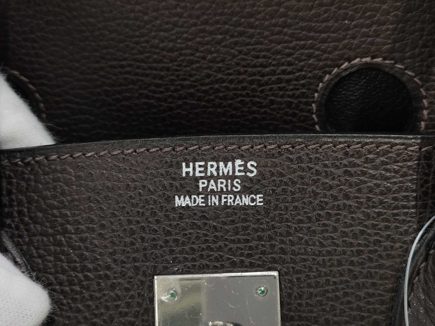 HERMES Birkin 35 □J Dark Brown Handbag