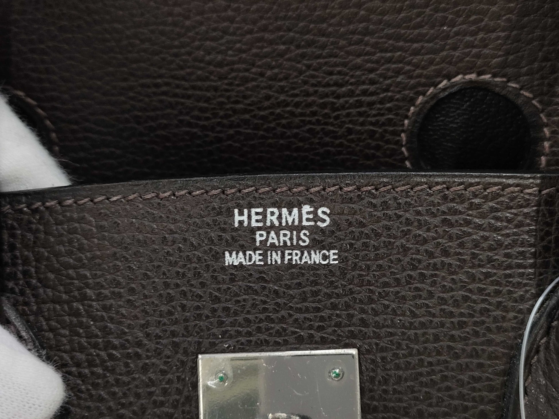 HERMES Birkin 35 □J Dark Brown Handbag
