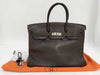 HERMES Birkin 35 □J Dark Brown Handbag