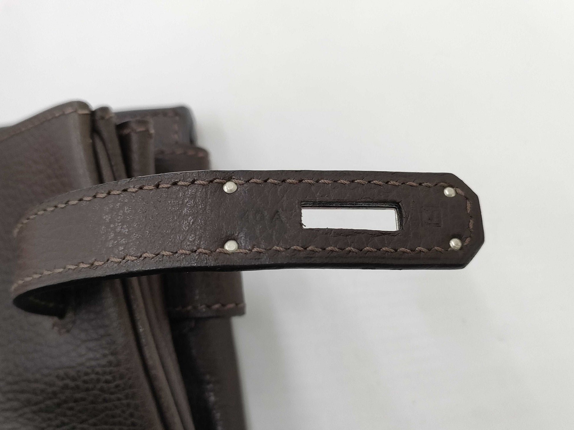 HERMES Birkin 35 □J Dark Brown Handbag
