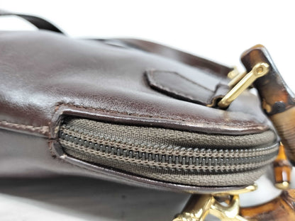 GUCCI Bamboo 2-way shoulder bag/handbag in brown