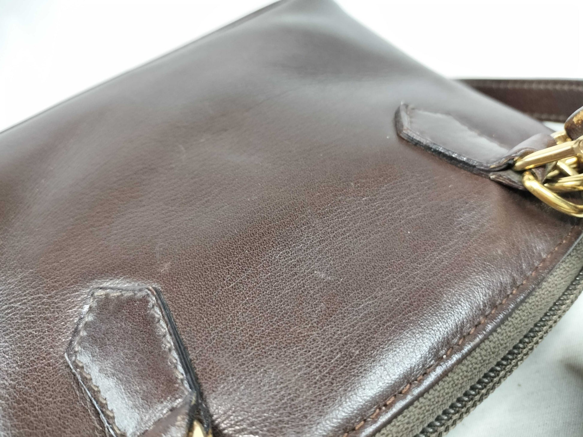 GUCCI Bamboo 2-way shoulder bag/handbag in brown