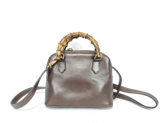GUCCI Bamboo 2-way shoulder bag/handbag in brown