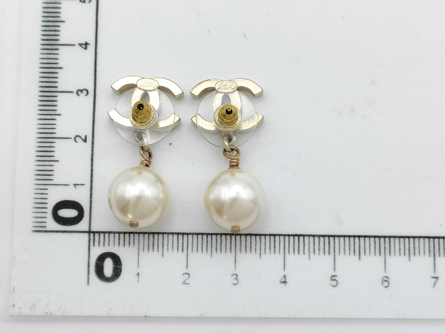 CHANEL A06 Coco Mark Pearl Earrings