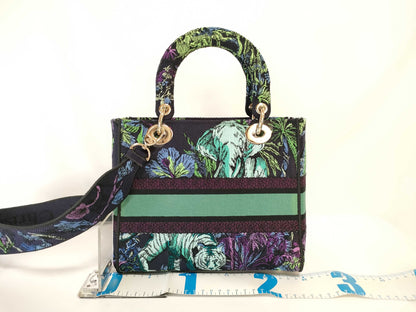 Dior Christian Dior Lady Dee-Lite Animal Print Gold Hardware 2-Way Handbag Shoulder Bag Handbag