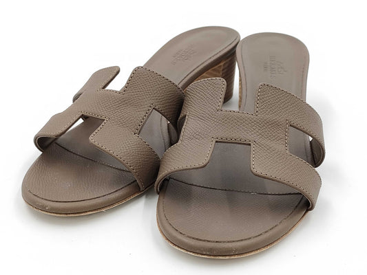 HERMES H Sandals Etoupe Size 37 Sandals