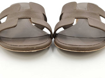 HERMES H Sandals Etoupe Size 37 Sandals