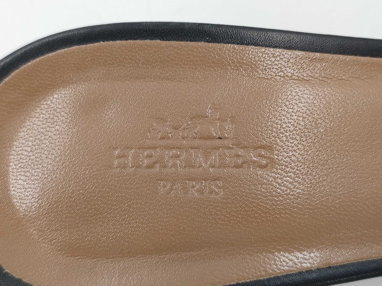 HERMES H Sandals Black Size 37