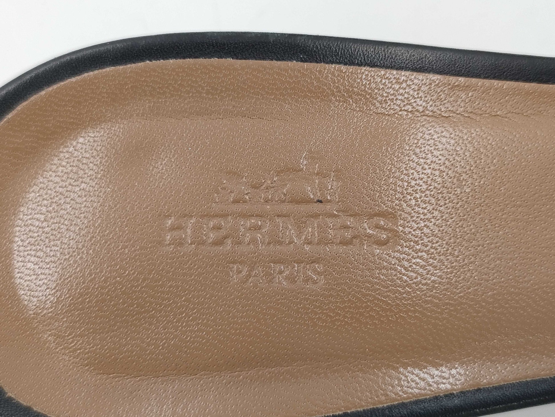 HERMES H Sandals Black Size 37