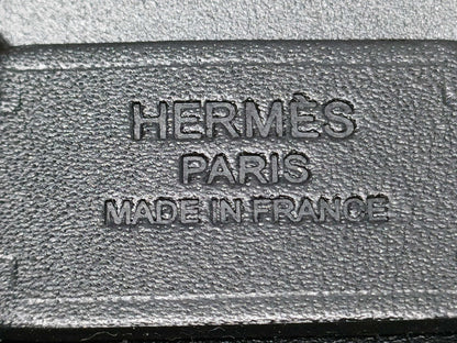 HERMES Airbag Zip Mini Shoulder Bag in Black Box Calf Leather with Silver Hardware and W Stamp