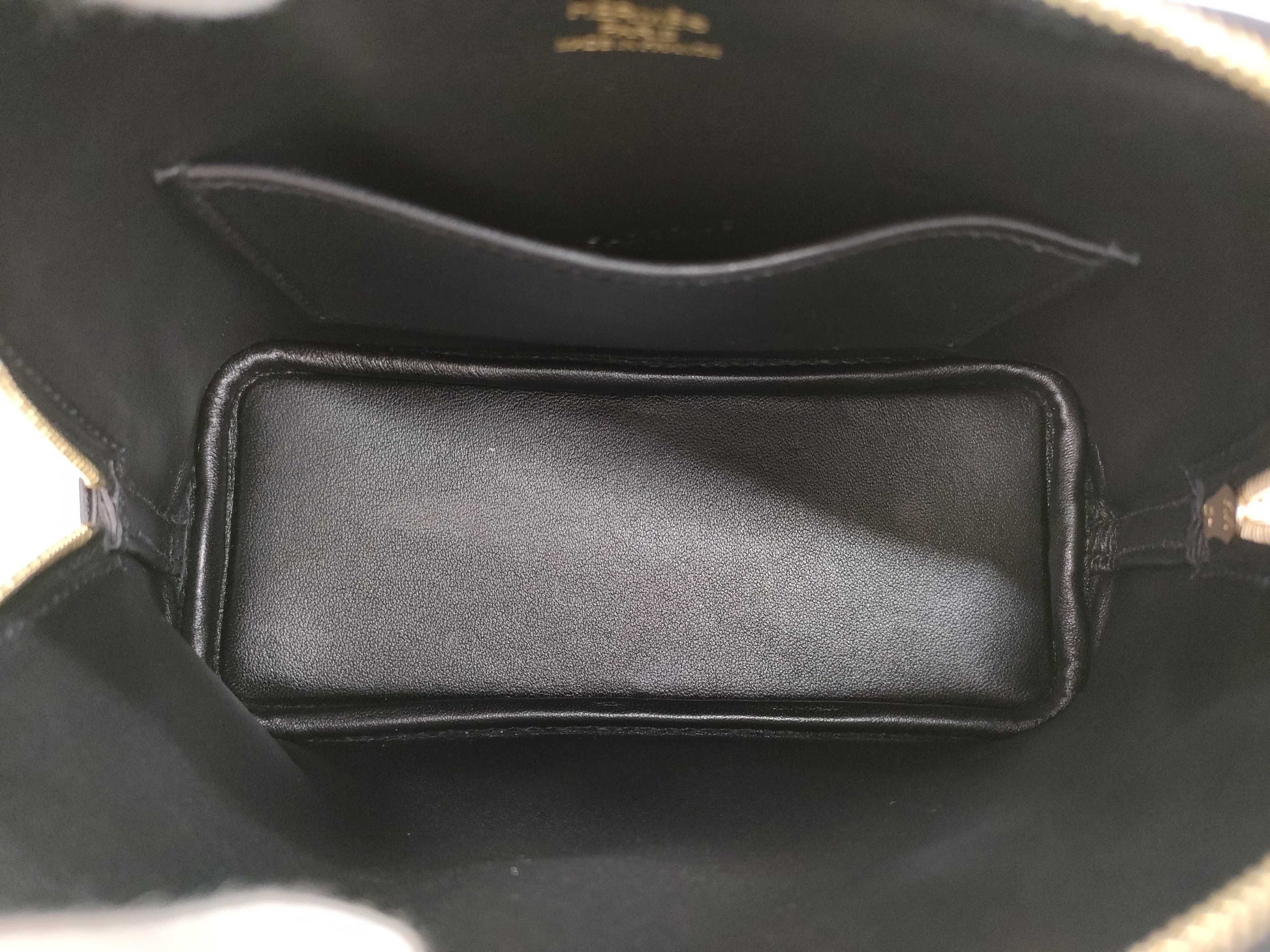 HERMES Bolide 1923 Mini Black Chevre Mysore Handbag with Gold Hardware and K Stamp