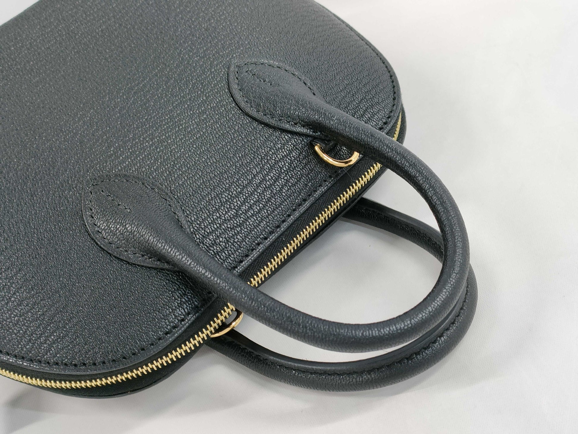 HERMES Bolide 1923 Mini Black Chevre Mysore Handbag with Gold Hardware and K Stamp