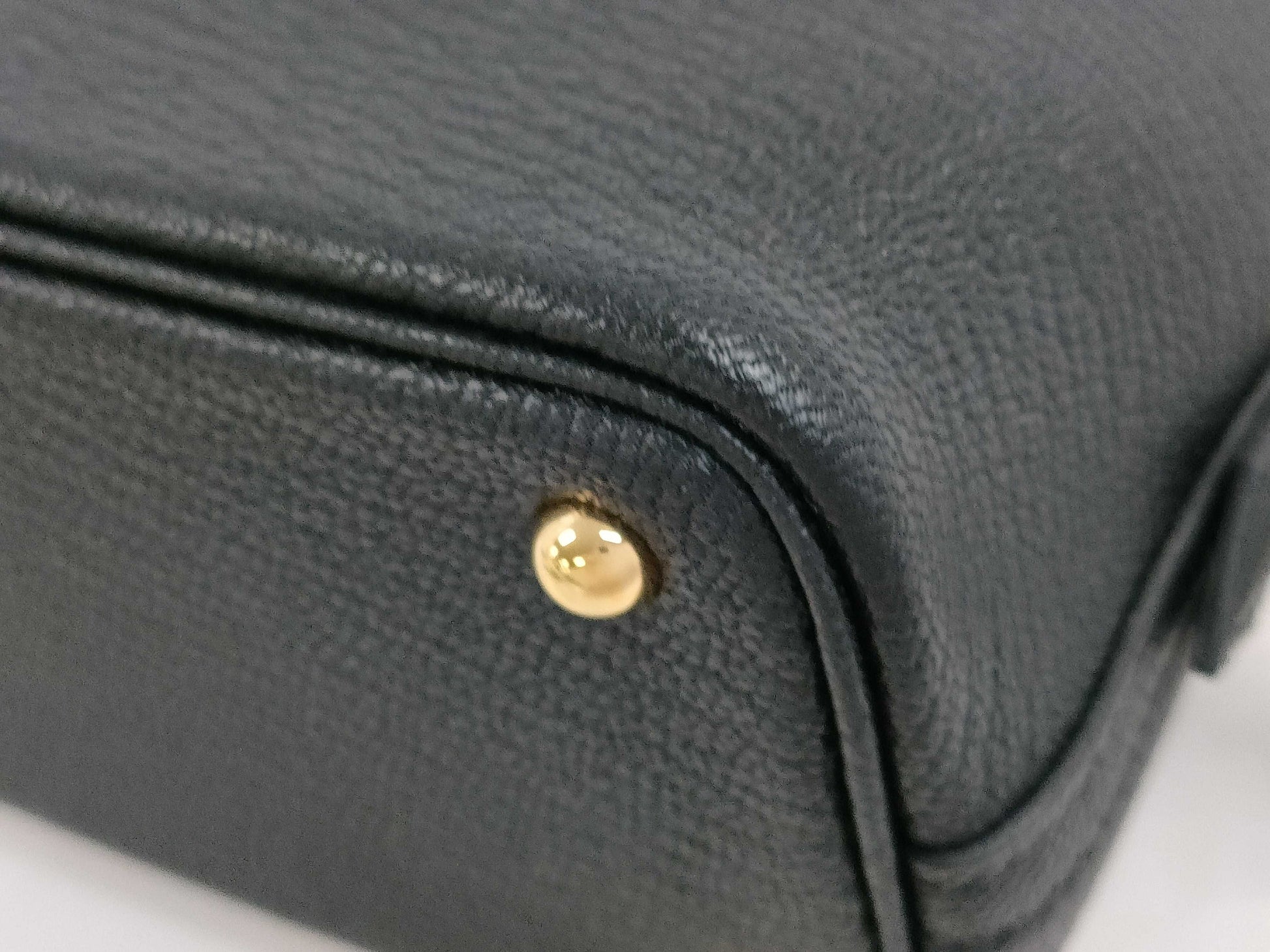 HERMES Bolide 1923 Mini Black Chevre Mysore Handbag with Gold Hardware and K Stamp