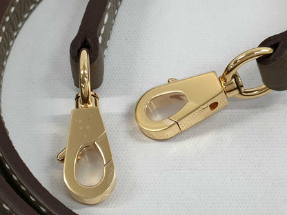 HERMES Bolide 1923 Mini Etoupe/Ecorse Evercolor Shoulder Bag with Gold Hardware and Double Stamp