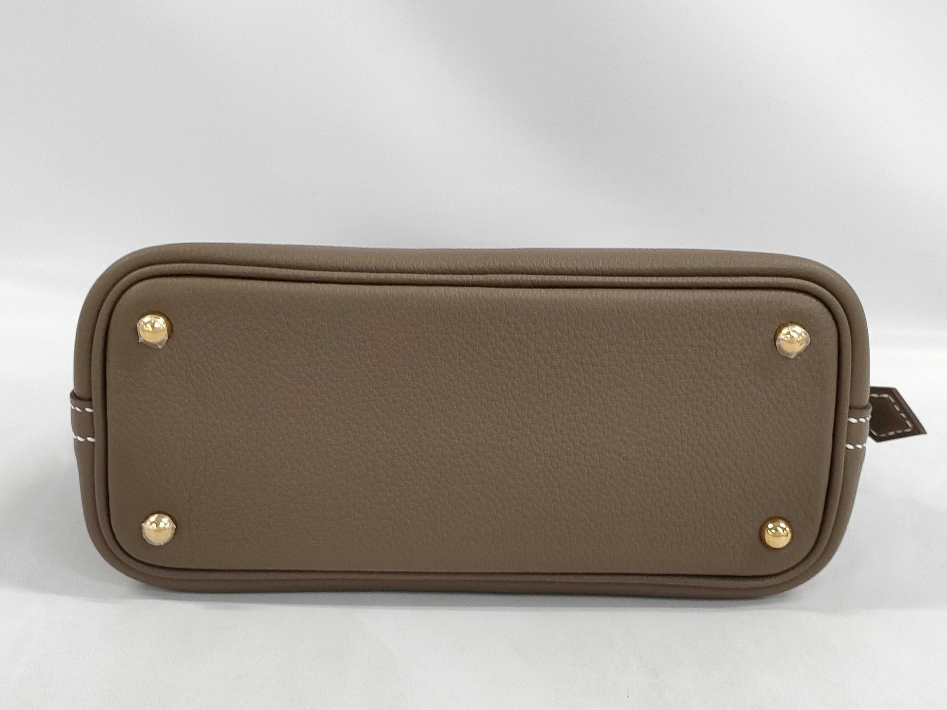 HERMES Bolide 1923 Mini Etoupe/Ecorse Evercolor Shoulder Bag with Gold Hardware and Double Stamp