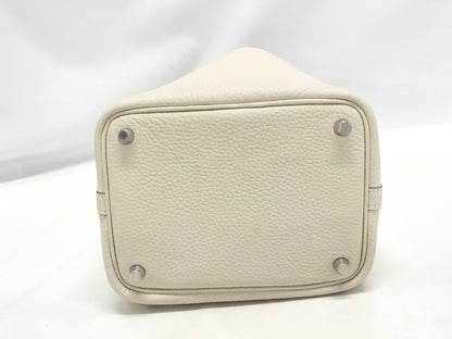 HERMES Picotin Lock 18 Shoulder Bag in Taurillon Clemence Leather with Silver Hardware and K Stamp
