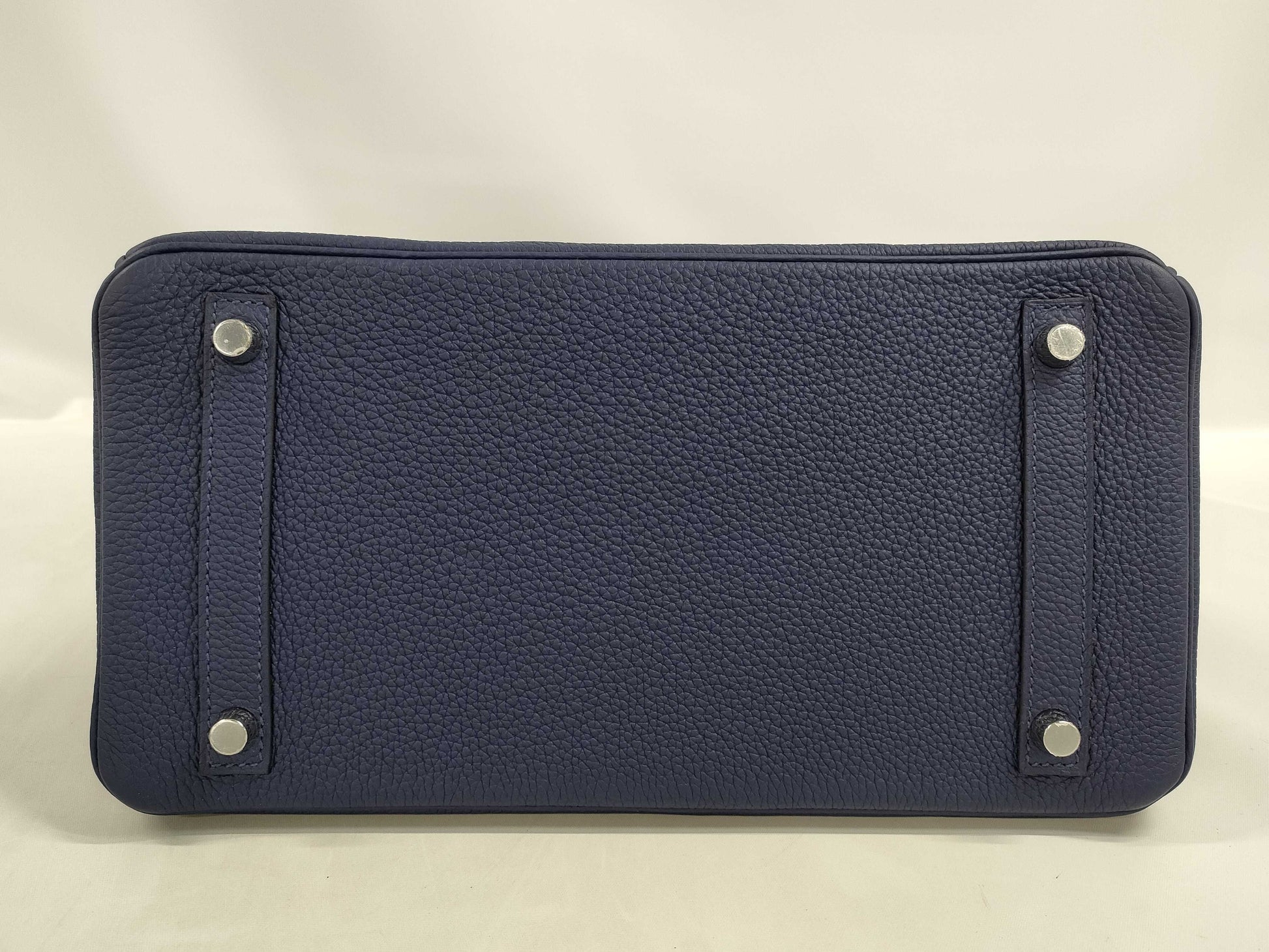 HERMES Birkin 30 Blue Sapphire Togo Shoulder Bag with Silver Hardware and Z Stamp