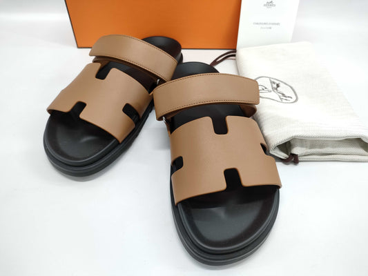 HERMES Sandals "Chypre" Natural Size: 43 Sandals