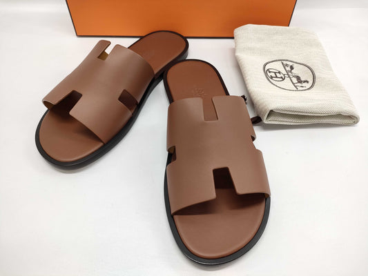 HERMES Sandals "Izmir" Gold Size: 41 Sandals