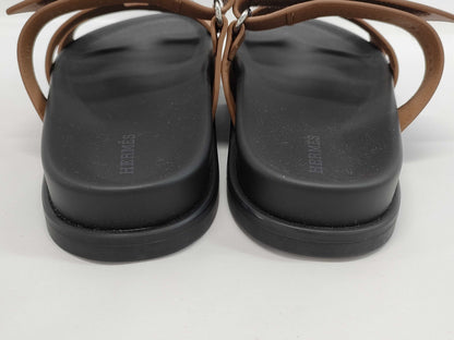 HERMES Sandals "Chypre" Natural Size: 36 Sandals