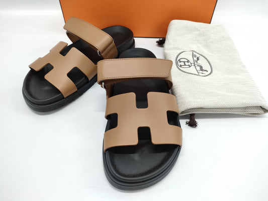 HERMES Sandals "Chypre" Natural Size: 36 Sandals