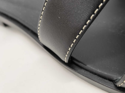 HERMES Sandals "Oran" Black Size: 36 Sandals