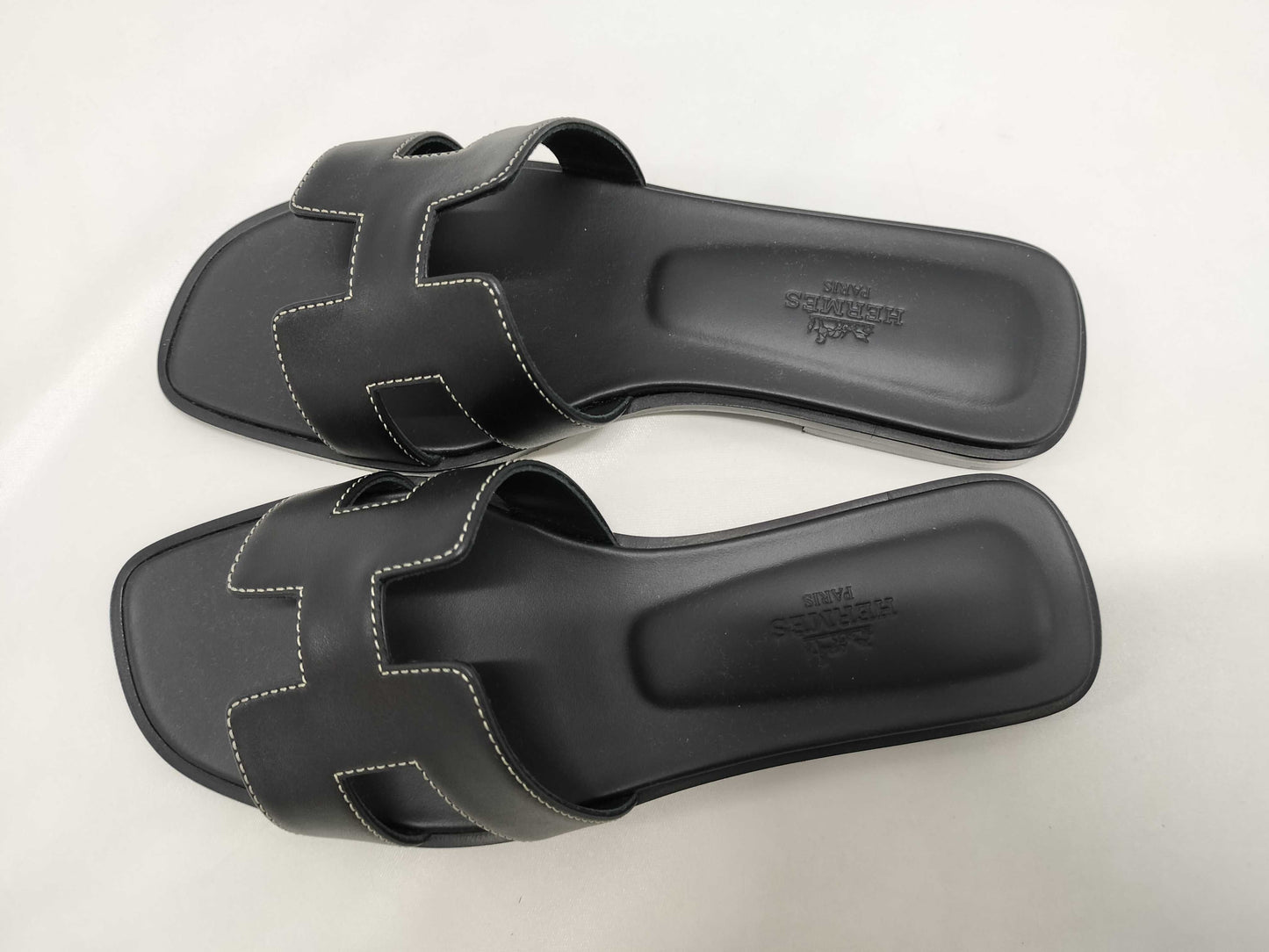 HERMES Sandals "Oran" Black Size: 36 Sandals
