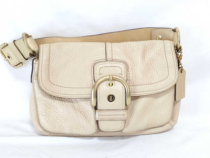COACH Leather Beige Soho One-Shoulder Shoulder Bag