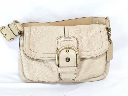 COACH Leather Beige Soho One-Shoulder Shoulder Bag