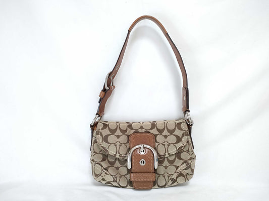 COACH Signature Soho Signature Canvas One-Shoulder Bag Brown Shoulder Bag