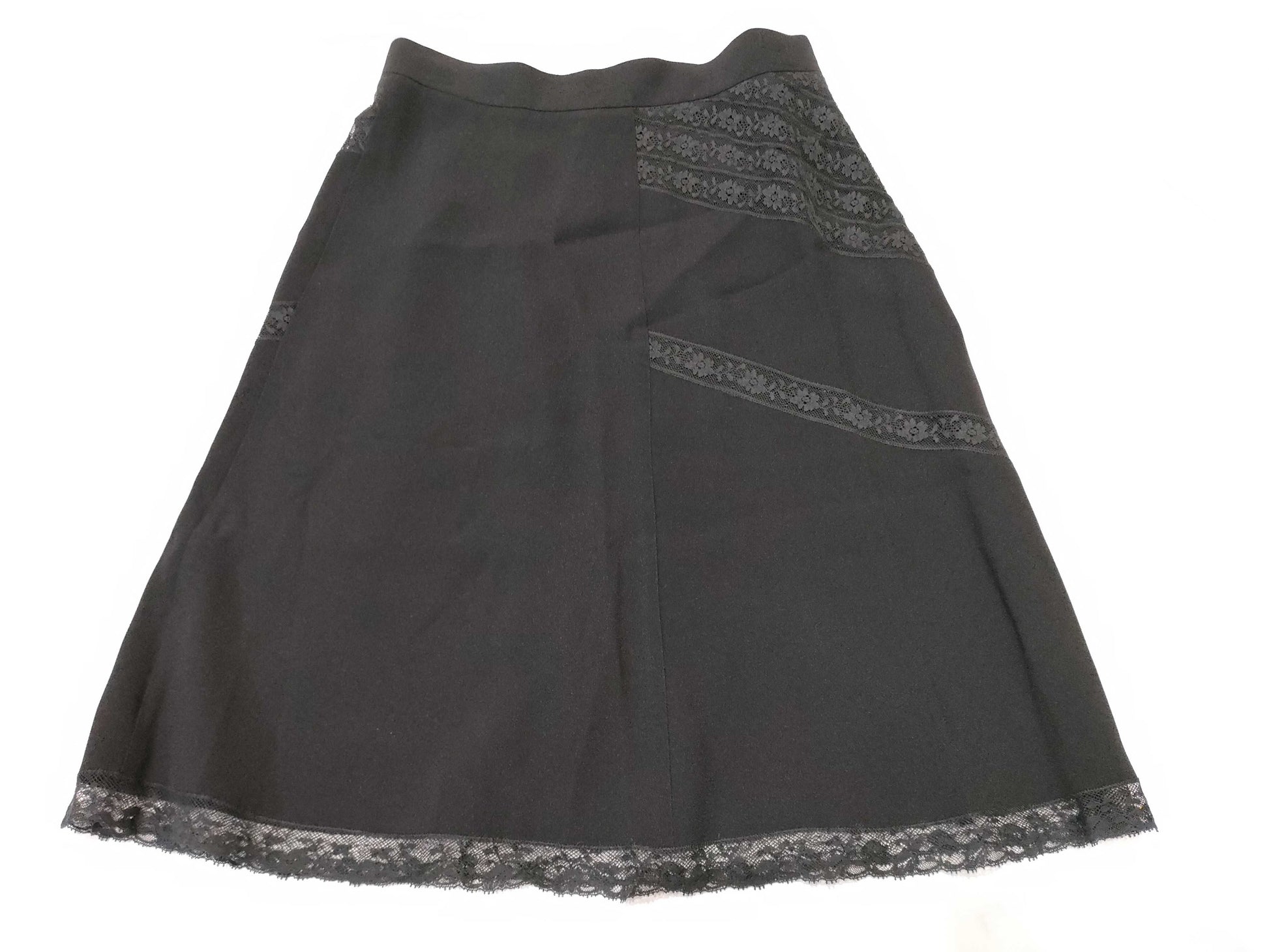 PRADA Floral Lace Embroidered Skirt, Black