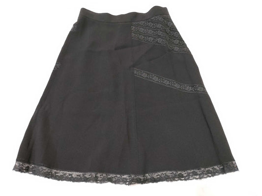 PRADA Floral Lace Embroidered Skirt, Black