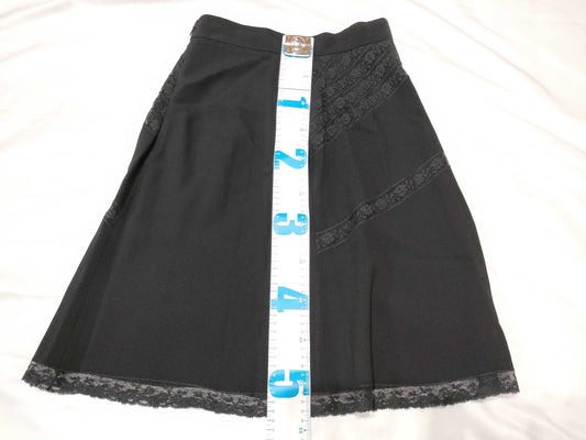 PRADA Floral Lace Embroidered Skirt, Black
