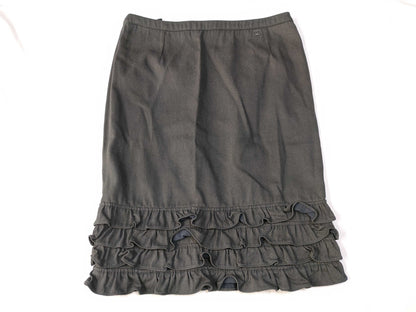 CHANEL Coco Mark Frill Skirt Black 04A Skirt