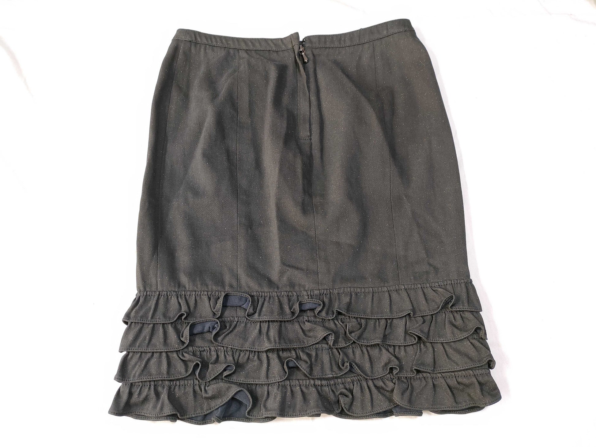 CHANEL Coco Mark Frill Skirt Black 04A Skirt