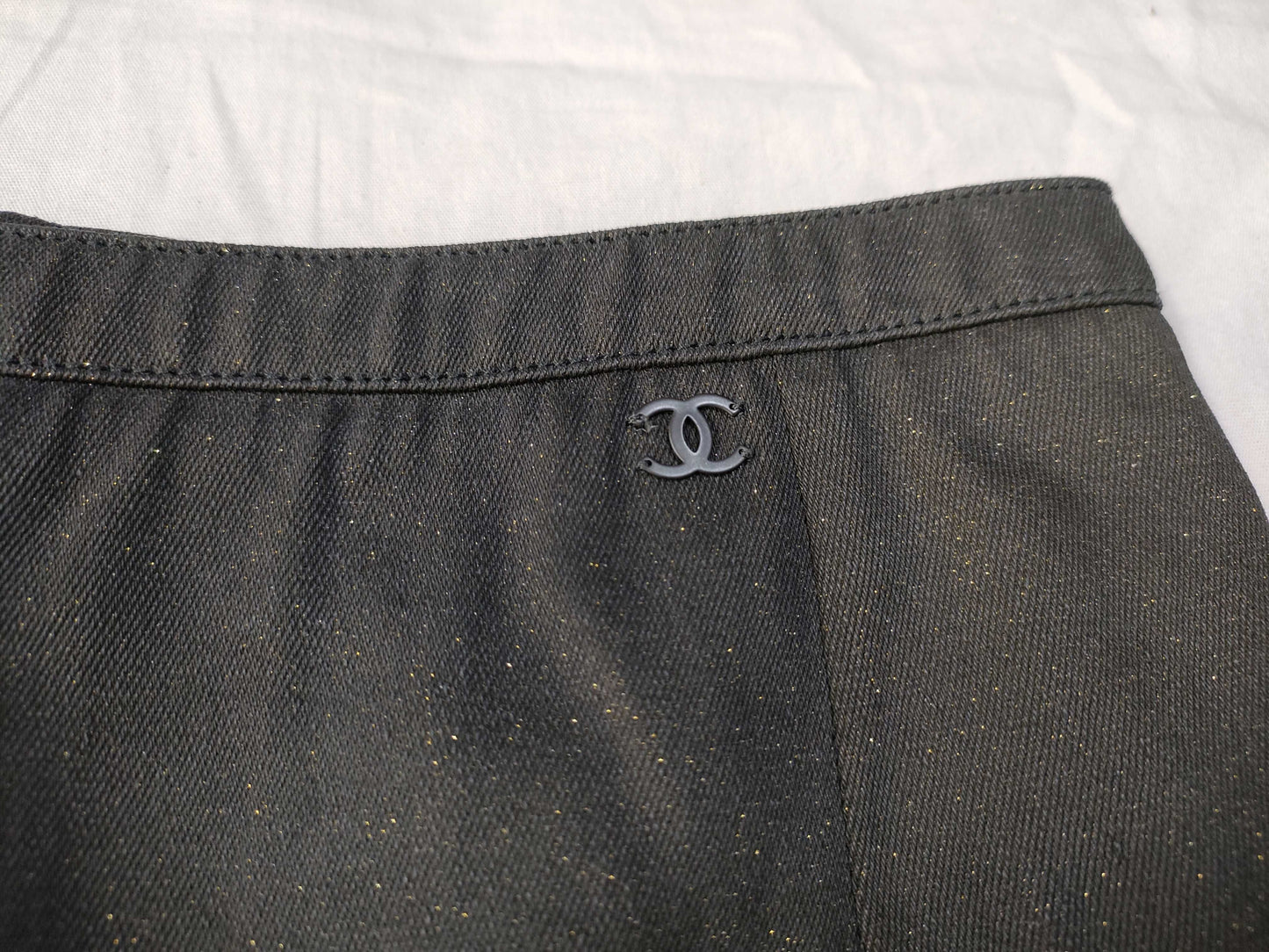 CHANEL Coco Mark Frill Skirt Black 04A Skirt