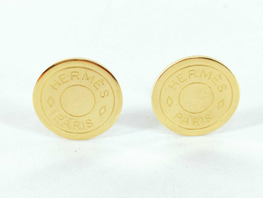 HERMES Serie Earrings GP Gold Earrings