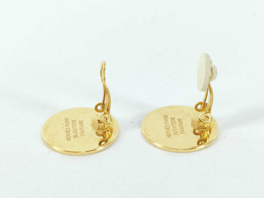 HERMES Serie Earrings GP Gold Earrings