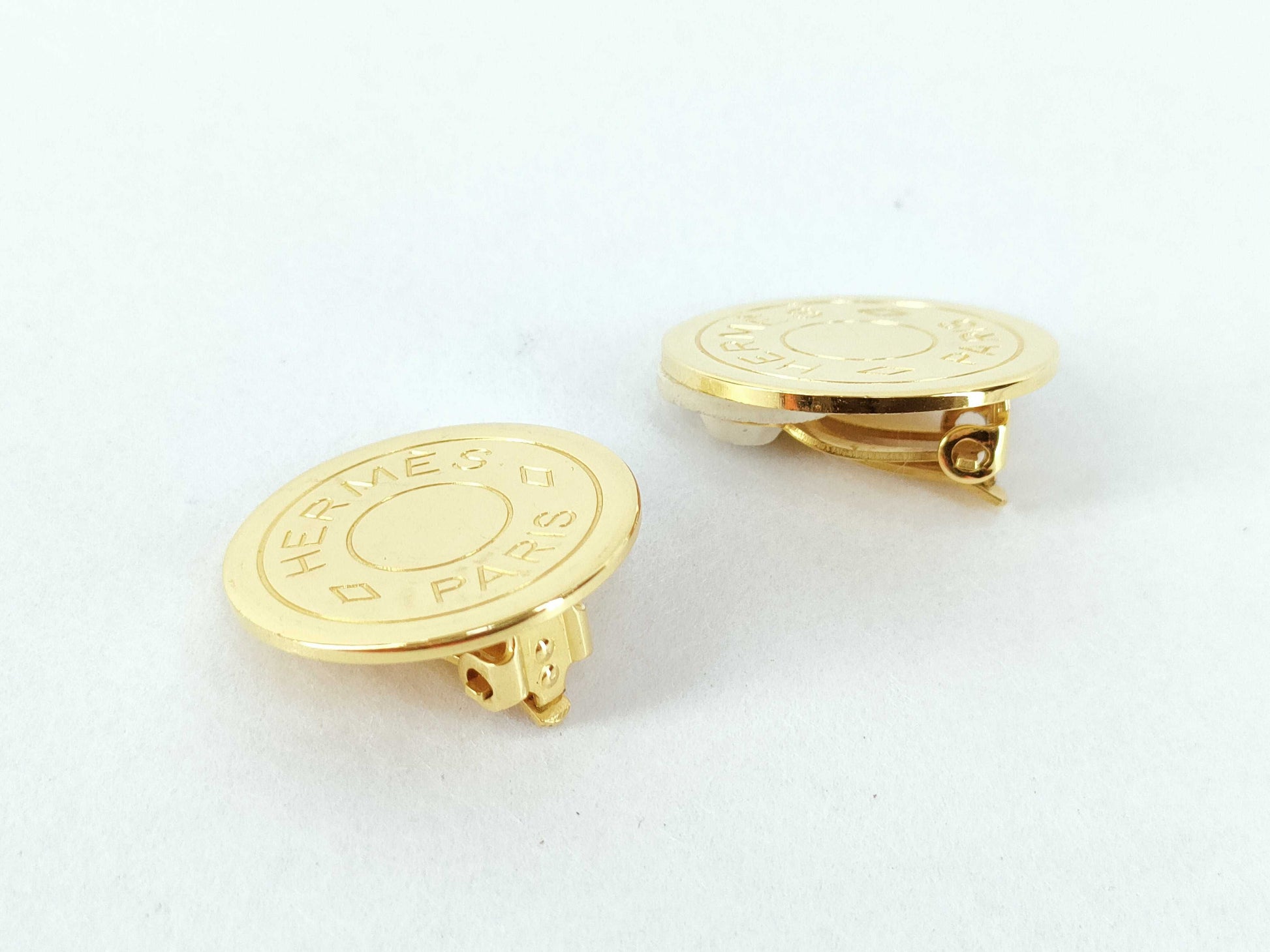 HERMES Serie Earrings GP Gold Earrings