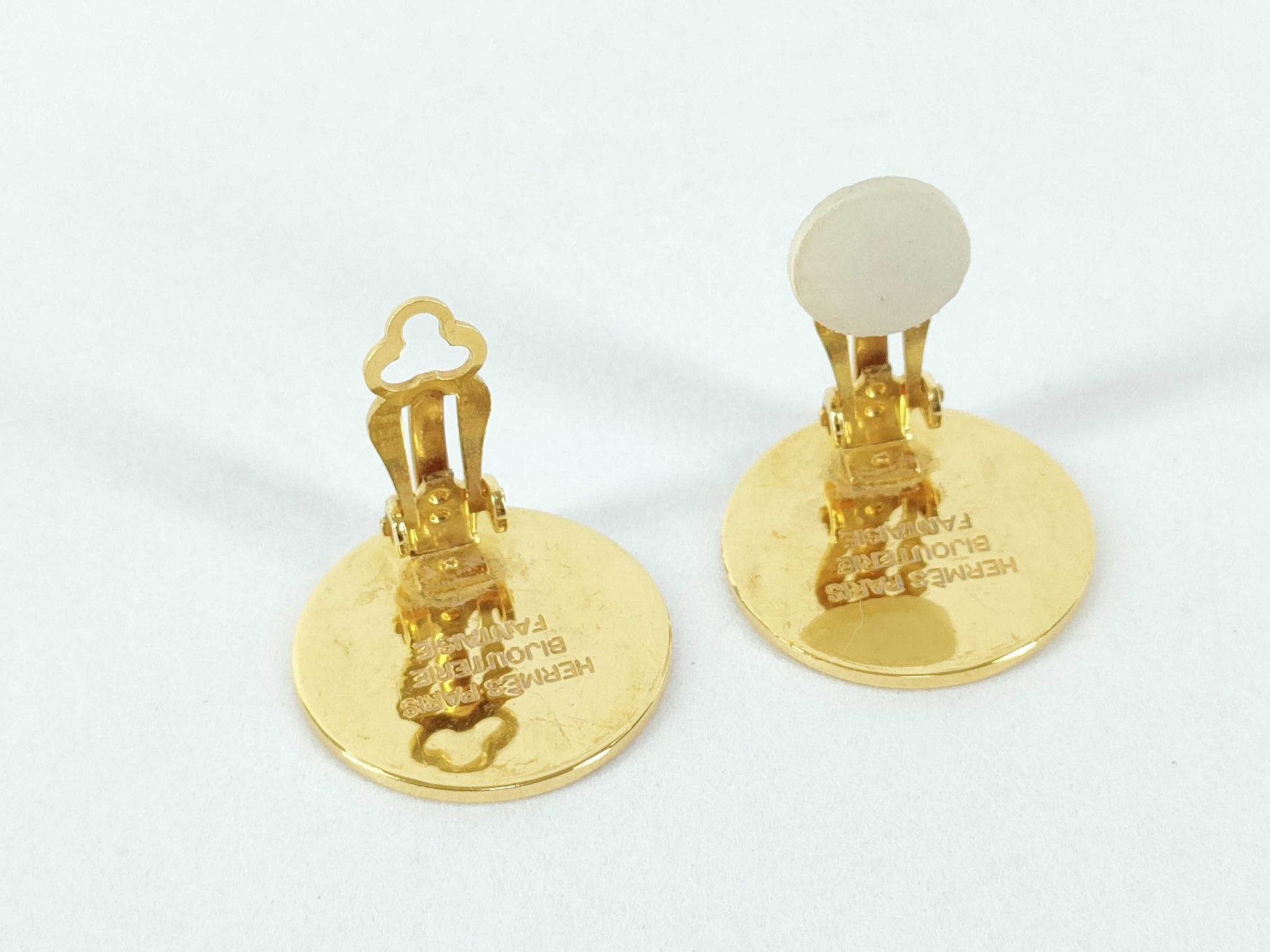 HERMES Serie Earrings GP Gold Earrings