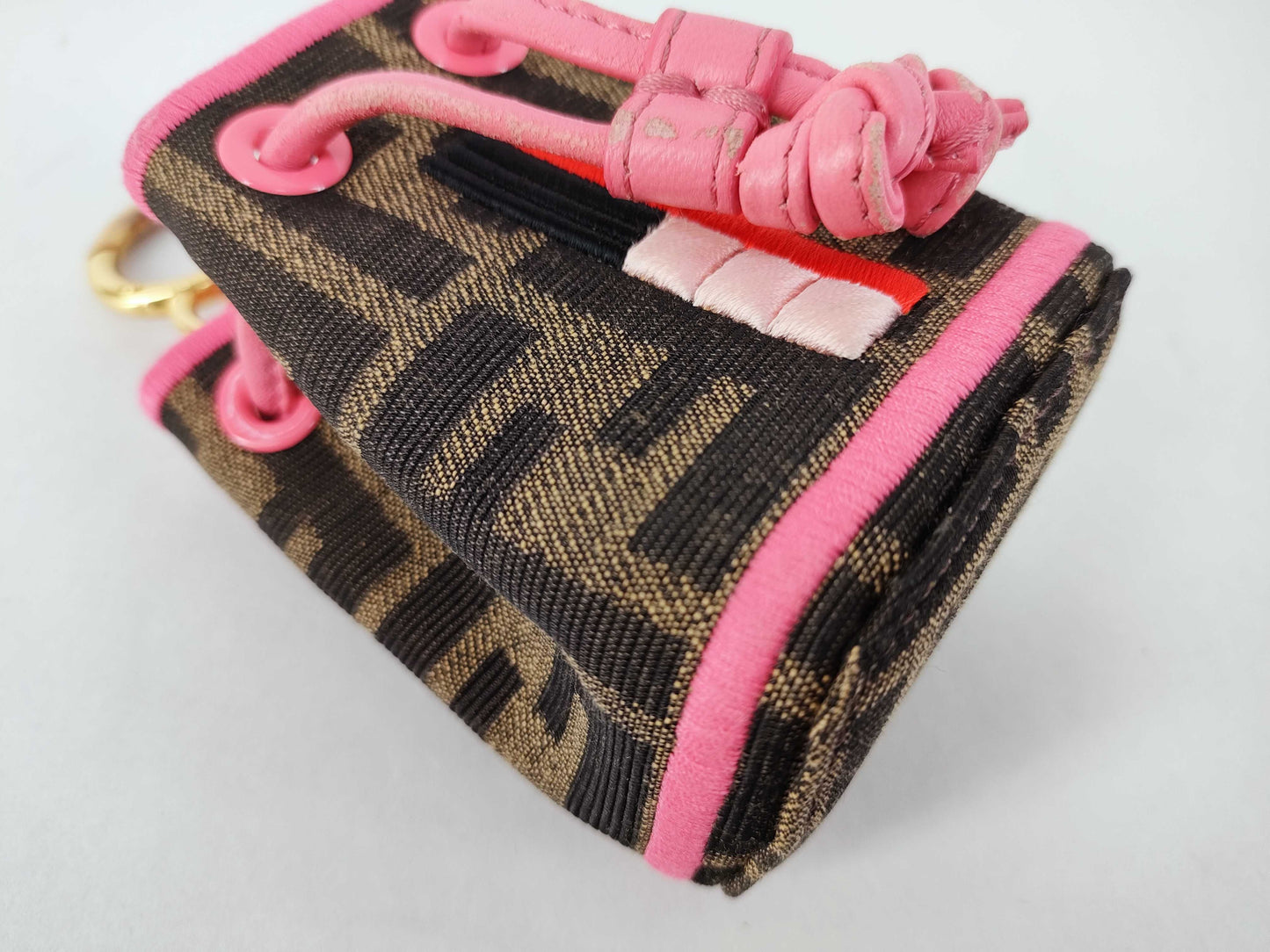 FENDI Zucca Pattern Fendi FF Zucca Nano Montresor Bag Charm 7AR762 Pouch