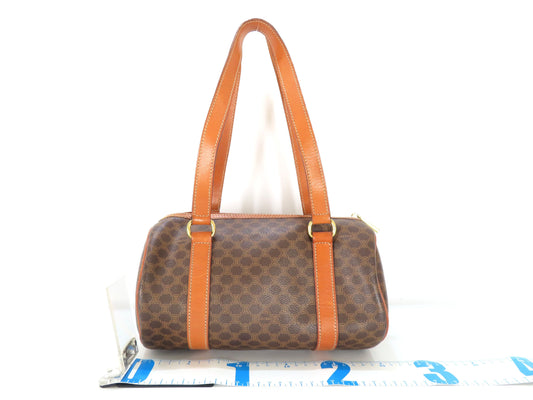 CELINE Macadam Mini Boston Bag, Brown, Shoulder Bag