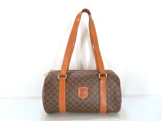 CELINE Macadam Mini Boston Bag, Brown, Shoulder Bag