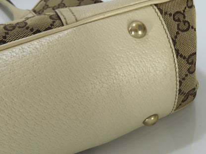 GUCCI GG Canvas Princess Ribbon Tote Bag, Beige, 163805, Handbag