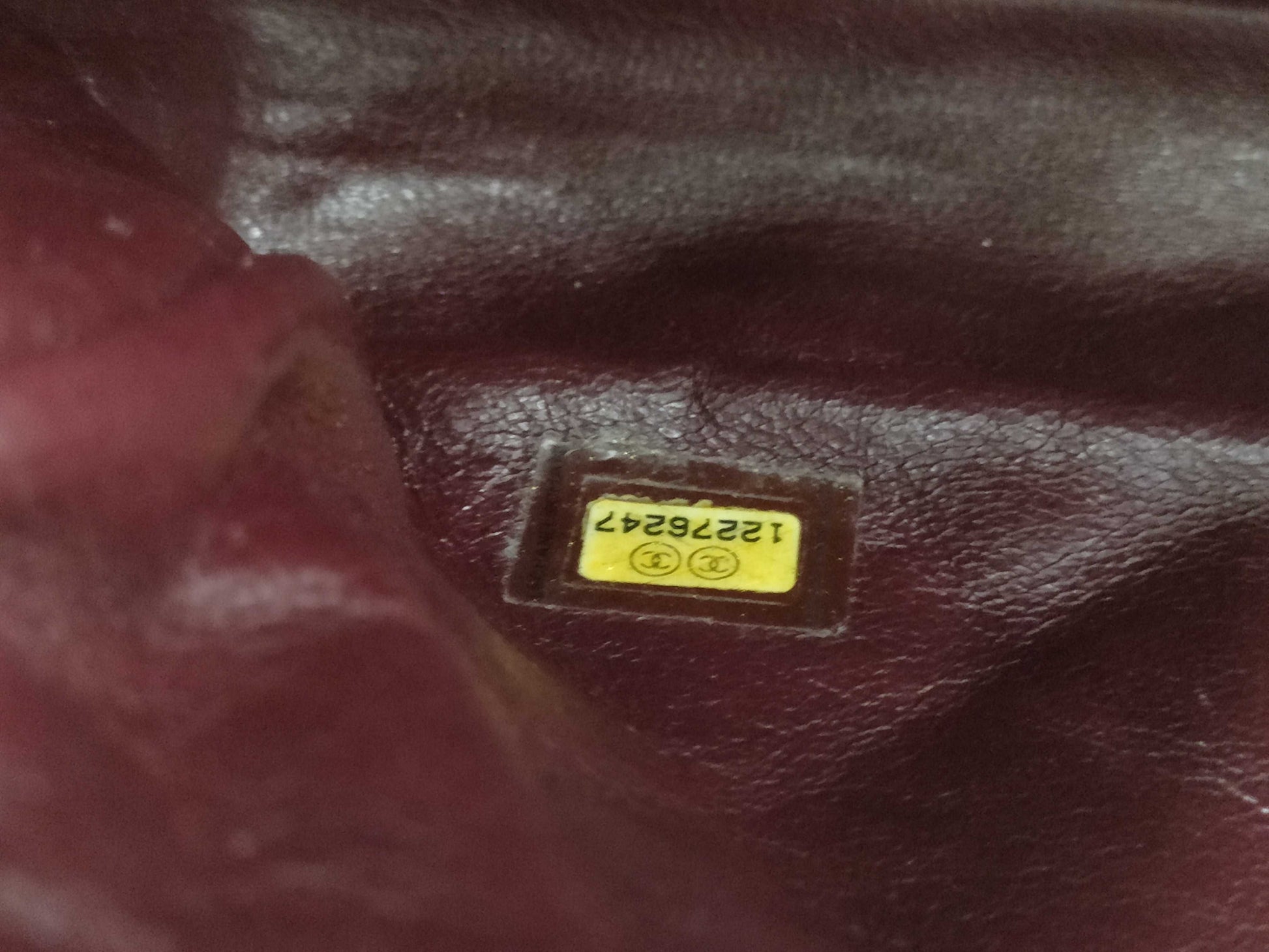 CHANEL Matelasse Single Flap Double Chain Shoulder Bag in Patent Leather, Bordeaux, 12276247