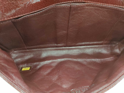 CHANEL Matelasse Single Flap Double Chain Shoulder Bag in Patent Leather, Bordeaux, 12276247