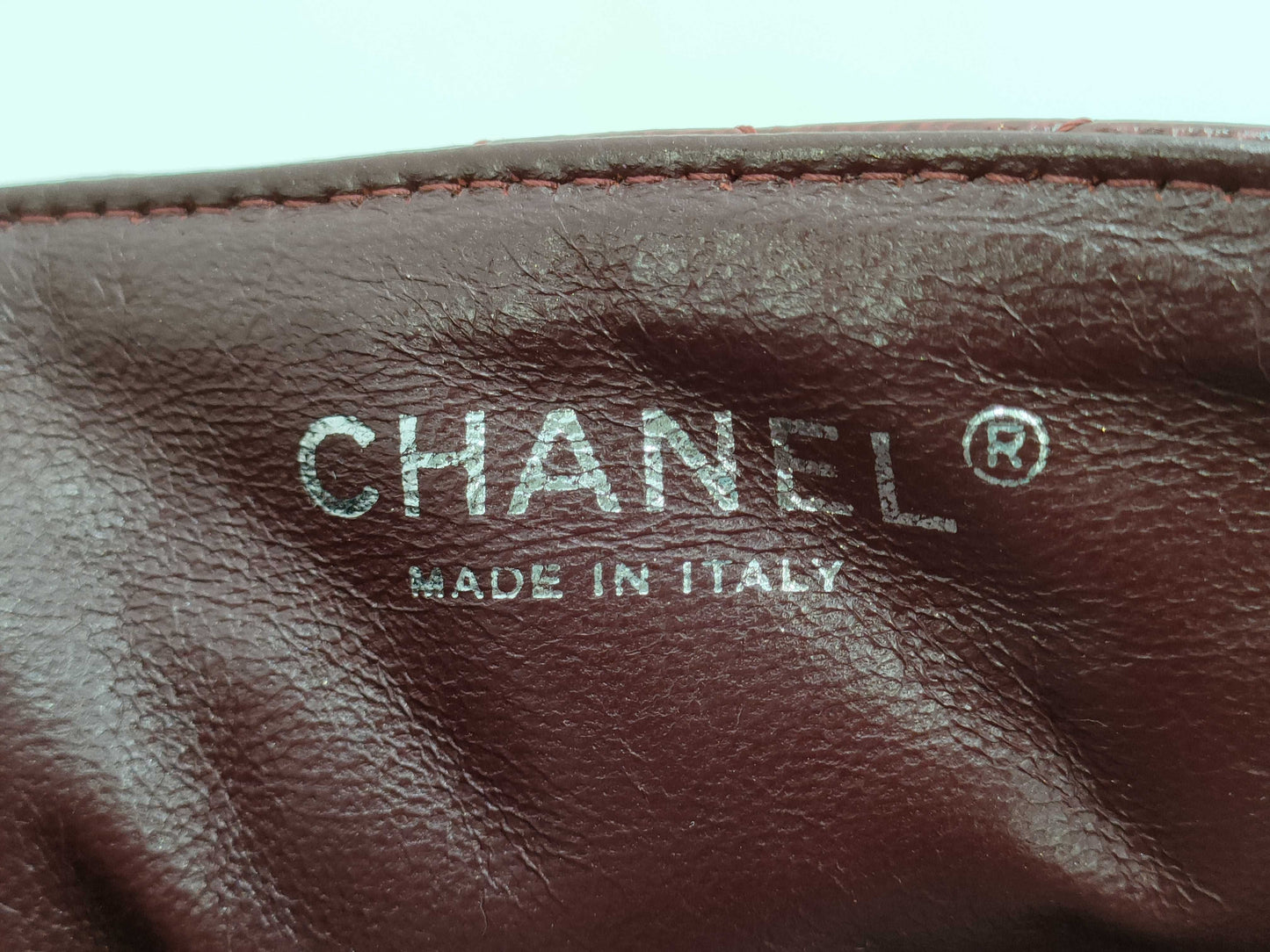 CHANEL Matelasse Single Flap Double Chain Shoulder Bag in Patent Leather, Bordeaux, 12276247